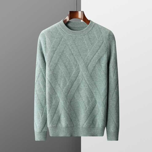 Men's 100% Cotton <b>Sweater</b> Breathable Crewneck <b>Knitted</b> <b>Sweater</b> Cotton Custom Men's Winter Knitwear ODM Supply - Product Image 1