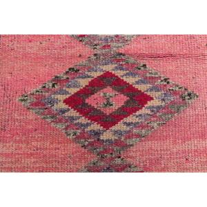 Tapis vintage, tapis turc 3,2x10,9 pieds, tapis en laine rouge rose uni - Product Image 3