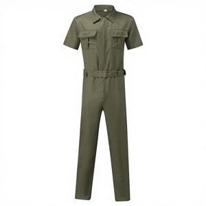 Mangoes Fashion Combinaison de travail décontractée pour homme à manches courtes avec fermeture éclair, coupe ajustée, pantalon de chantier confortable et sécurisé ANSI - Product Image 1