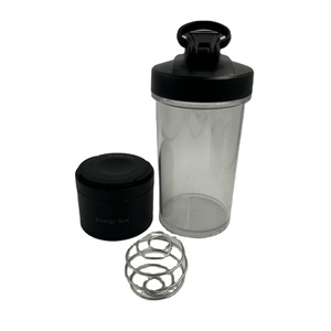 Logotipo personalizado, tamaño multicolor, plástico reutilizable, 500 mL, deportes, gimnasio, coctelera, botella con organizador de pastillas y contenedor de proteínas - Product Image 2