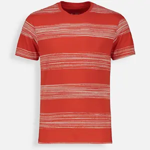 방글라데시에서 고품질 트렌드 남자의 인쇄 스트라이프 티셔츠 100 면 니트 티셔츠 의류 제조 업체