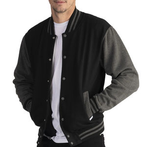เสื้อแจ็กเก็ตผ้าแคนวาสแบบโอเวอร์ไซส์สำหรับผู้ชายเสื้อเบสบอลสไตล์สตรีทโอเวอร์ไซส์ผ้าแคนวาสโลโก้ด้านหน้าสำหรับฤดูใบไม้ร่วง - Product Image 3