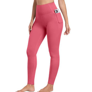 Nouveau Style de mode femmes taille haute évacuant la transpiration cheville longueur Yoga Leggings avec taille élastique couleur unie vêtements de sport - Product Image 1