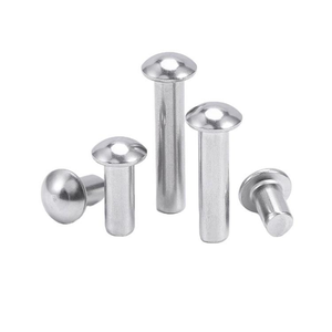 Rivets à tête ronde solides, diamètre nominal M1-M8, acier inoxydable 304, grade A2-70, DIN660, en sac ou en boîte - Product Image 1