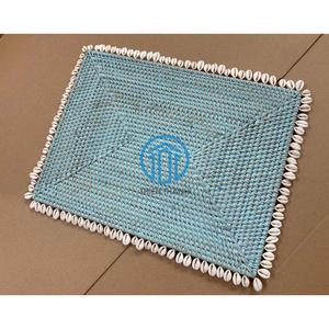 Handmade Rattan <b>Placemat</b> with Seashell Border Natural Woven <b>Table</b> Mat for <b>Dining</b> <b>Table</b> Setting and Eco-Friendly Home Decoration - Product Image 3