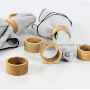 Anneau de serviette en bois de qualité supérieure, best-seller, fait à la main, réutilisable, décoration de table à manger pour la maison et la cuisine - Product Image 3