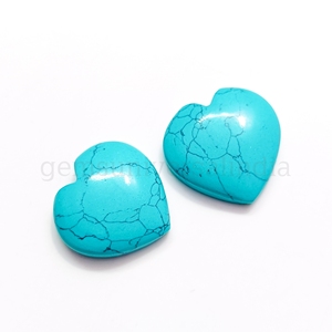 Piedra preciosa en forma de corazón tallada a mano suave turquesa azul para la fabricación de joyas cabujón de piedras preciosas sueltas tallado turquesa de 20mm - Product Image 5