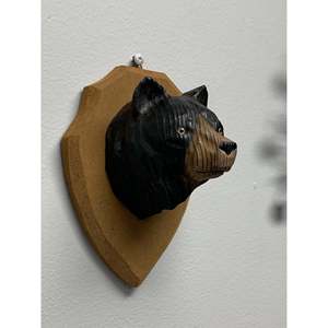 YEEYAYA intagliato a mano testa di orso parete arte scultura in legno per la decorazione per la casa regalo di natale presente decorazione da parete in legno figurina - Product Image 3