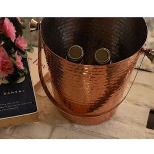 ถังน้ำแข็งทองแดงพร้อมแผ่นซับดีบุกรุ่นใหม่ที่ออกแบบด้วยค้อนในร่ม/กลางแจ้งร้านอาหารถังเบียร์บาร์ปาร์ตี้บ้านงานแต่งงานเย็น - Product Image 6