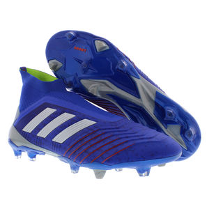 Adidas Predator 19+ Firm Ground <b>Mens</b> <b>Shoes</b> Color: Bold Blue/Silver Metallic/Active <b>Red</b> 100% Authentic - Product Image 2