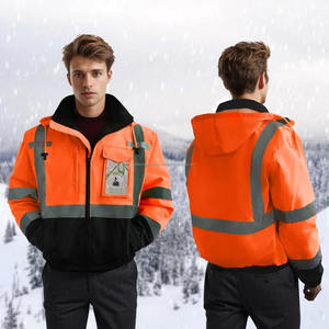 Logo personnalisable veste de sécurité Softshell haute visibilité matériau Oxford réfléchissant imperméable pour les travailleurs de la construction routière - Product Image 1