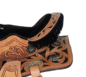 Juego de sillas de montar de cuero genuino de primera calidad, combinación perfecta para carreras de inglés de resistencia occidental para montar a caballo - Product Image 5