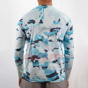 Precio de fábrica, alta calidad, impresión por sublimación personalizada, secado rápido, impermeable, tamaño adulto, camisa de pesca para hombres, servicio OEM para la venta - Product Image 2