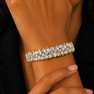 Luxury Multi Shape Cluster Tennis <b>Bracelet</b> Moissanite Diamond 10K 14K <b>Solid</b> Gold DEF VVS Engagement Fine Jewelry for Women Gifts - Product Image 4