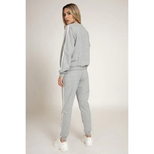 Confortable automne femmes Terry survêtement avec capuche doublé à manches longues pull haut Joggers deux pièces ensemble pour l'entraînement ou se prélasser - Product Image 6