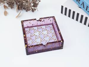 Cenicero de resina de lujo con arte de mármol Cenicero de resina elegante para salón de hotel, Bar en casa, decoración de patio y uso moderno de mesa - Product Image 3