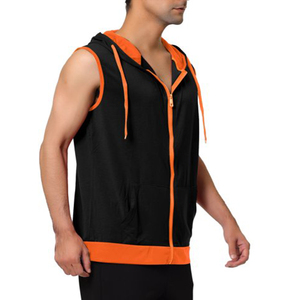100% Cotton <b>Sleeveless</b> Zipped <b>Hoodies</b> Sports Slim Fit Custom <b>Sleeveless</b> Zip up Drawstring Winter <b>Men</b> <b>Sleeveless</b> <b>Hoodies</b> - Product Image 2