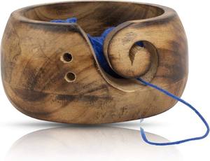Handcrafted Wooden Yarn Bowl Simple Style Knitting Crochet Holder Perfect Storage <b>Gift</b> <b>for</b> <b>Knitters</b> - Product Image 2