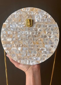 กระเป๋าคลัทช์โลหะประดับมุกสุดหรูกระเป๋าปาร์ตี้กระเป๋าถืองานหัตถกรรมเรซิน - Product Image 6