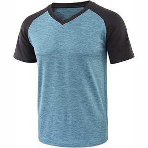 Personalizada de los hombres de color Heather cuello en V poliéster rayón Tri Blend camisetas para hombre Camiseta en blanco para los hombres - Product Image 1