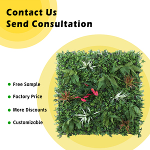 Ruopei shein bán buôn thực vật tường nhựa lá <span class=keywords><strong>Backdrop</strong></span> màu xanh lá cây Bảng điều chỉnh gỗ Hoàng Dương hàng rào cỏ nhân tạo tường cho trang trí nội thất - Product Image 3