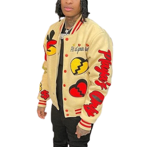 Chaqueta Universitaria con Capucha Personalizada OEM Unisex de Alta Calidad, 100% Algodón, Estilo Universitario de Béisbol, con Cremallera, para Invierno - Product Image 2