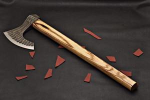 Hache viking Ragnar forgée de haute qualité, acier au carbone, lame tranchante, hache unique faite à la main, prête au combat, longue hache barbue - Product Image 3