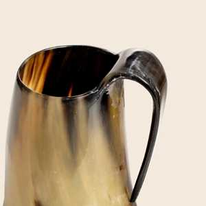 Mug Viking en corne naturelle polie, fait à la main, mug nishrn, mug à boire Viking - Product Image 3