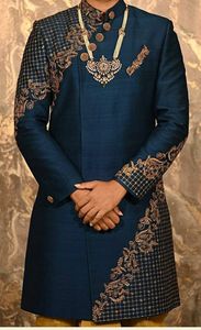 Best Quality Raw Silk Sherwani with Elegant Embroidery Plus Size Dress and Matching Shoes for Adults Latest Wedding Wear - Product Image 2