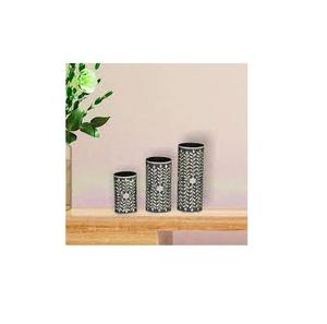 Vase à fleurs moderne en incrustation d'os avec nouveau look Ensemble de 3 pièces vase à fleurs en incrustation d'os pour bureau de table - Product Image 1