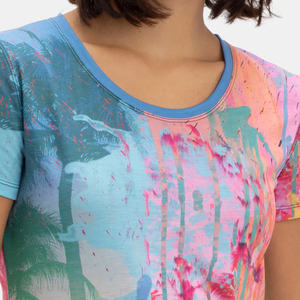 2023 tendance de haute qualité femmes à manches courtes t-shirts OEM personnalisé imprimé col rond écologique approvisionnement direct - Product Image 5