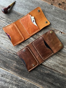 Cartera de Cuero Genuino de Alta Calidad, Delgada, Vintage, Personalizada para Hombre y Mujer, con Bloqueo RFID, para Tarjetas de Crédito, Bolsillo Frontal, LCR-0030B - Product Image 3