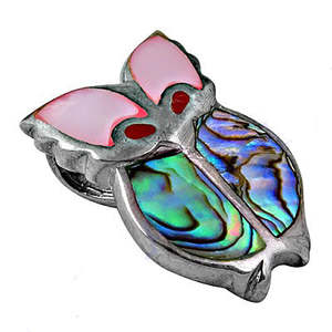Broche de Mariposa de Plata de Ley 925 con Abulón, Gema Iridiscente, Diamante Chapado y Perla, Regalo para Fiesta Infantil o Boda, Aleación - Product Image 3