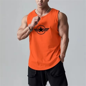 Custom Printed Men's Gym Fitness Tank Top Plus Size Casual Workout Cotton Stringer <b>Singlet</b> Washed Knitted Workout <b>Weightlifting</b> - Product Image 4