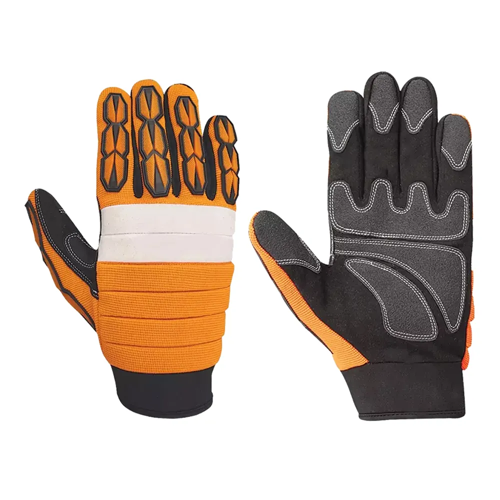 Guantes mecánicos Amara de cuero sintético para hombre, guantes laminados de Spandex acolchados Eva reforzados industriales de cuero de protección laboral