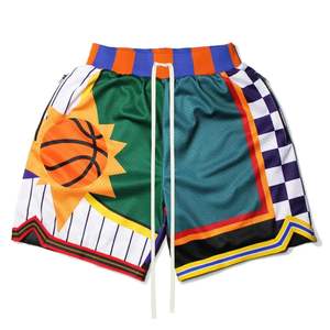 Shorts de basket-ball décontractés pour hommes impression par sublimation personnalisée vêtements d'entraînement de sport mi-longs écologiques vente en gros - Product Image 3