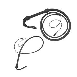 Fouet de ventre noir personnalisé fabriqué à la main de 04 pieds à 16 pieds de longueur 16 tresses fouet en cuir de vachette Sports de plein air cible pratique - Product Image 5