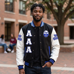 Custom Chapter Varsity <b>Jacket</b> Phi|Beta|Sigma <b>White</b> Sleeve 19|14 Fraternity <b>Jacket</b> - Product Image 4