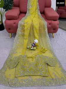 Sari en soie Tibby très attrayant avec des fils et des paillettes, pour les fêtes et les festivals, à bas prix et de bonne qualité - Product Image 6