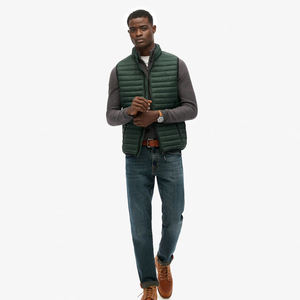 Chaleco acolchado para hombre, cálido, con forro polar, con cuello levantado, cremallera completa, sin mangas, transpirable, informal, para invierno - Product Image 3