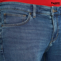 Pantalones de mezclilla de punto 100% algodón transpirables de talla grande para hombre Twill Sports High Street, ligeros, estilo lápiz, casuales, tipo cargo, de cintura alta