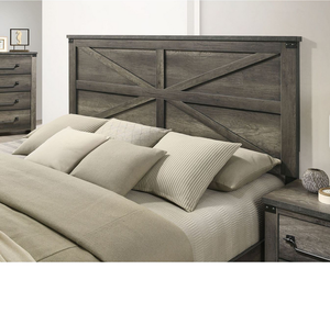 ชุดเครื่องนอนควีนไซส์ 3 ชิ้น สีเทาแบบเรียบง่าย ดีไซน์ยุโรปที่เป็นเอกลักษณ์ พร้อมหัวเตียงไม้และโต๊ะข้างเตียง ตกแต่งด้วยโลหะ เฟอร์นิเจอร์ห้องนอน - Product Image 2