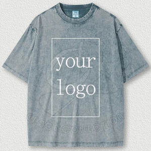 2025 Top Trend Acid Washed Cotton T-<b>Shirt</b> for <b>Men</b> Customizable Peking Style Double Breasted Closure Breathable Design Made - Product Image 2