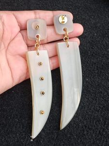 Natural Buffalo Horn with <b>Tiger</b> <b>Eye</b> Gemstone Earring Tiny Accents Earring Handmade Vintage Style Fashion <b>Jewelry</b> Gift for Her - Product Image 4