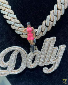 จี้ตุ๊กตาฮิปฮอปเงินทำด้วยมือ VVS จี้เพชร3D ฝันน้ำแข็งจี้เคลือบเคลือบเงาเงิน925ตามสั่ง - Product Image 2