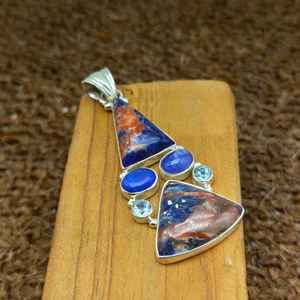 สร้อยคอจี้อัญมณีหลากสีแฟชั่นทันสมัยสำหรับผู้หญิงและเด็ก925 - Product Image 1