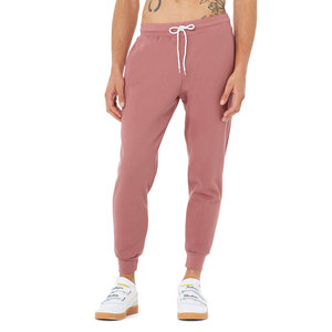 Pantalon de jogging unisexe en molleton éponge mauve coupe slim pour homme – Le pantalon de survêtement moderne - Product Image 3