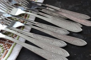 Ensemble de fourchettes en acier inoxydable en argenterie fini avec un design élégant parfait pour l'utilisation de couverts de restaurant et d'hôtel - Product Image 2