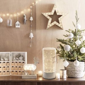 Decorazioni natalizie illuminazione LED 3 lampade a cilindro in vetro con 10 Micro LED luce calda 8x15 cm - Product Image 2