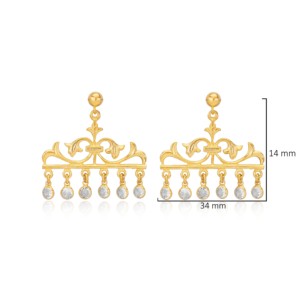 Chandelier Design Shaker Vintage Style 22K Gold Earrings Turkish Handmade Wholesale 925 Sterling <b>Silver</b> Earrings - Product Image 3
